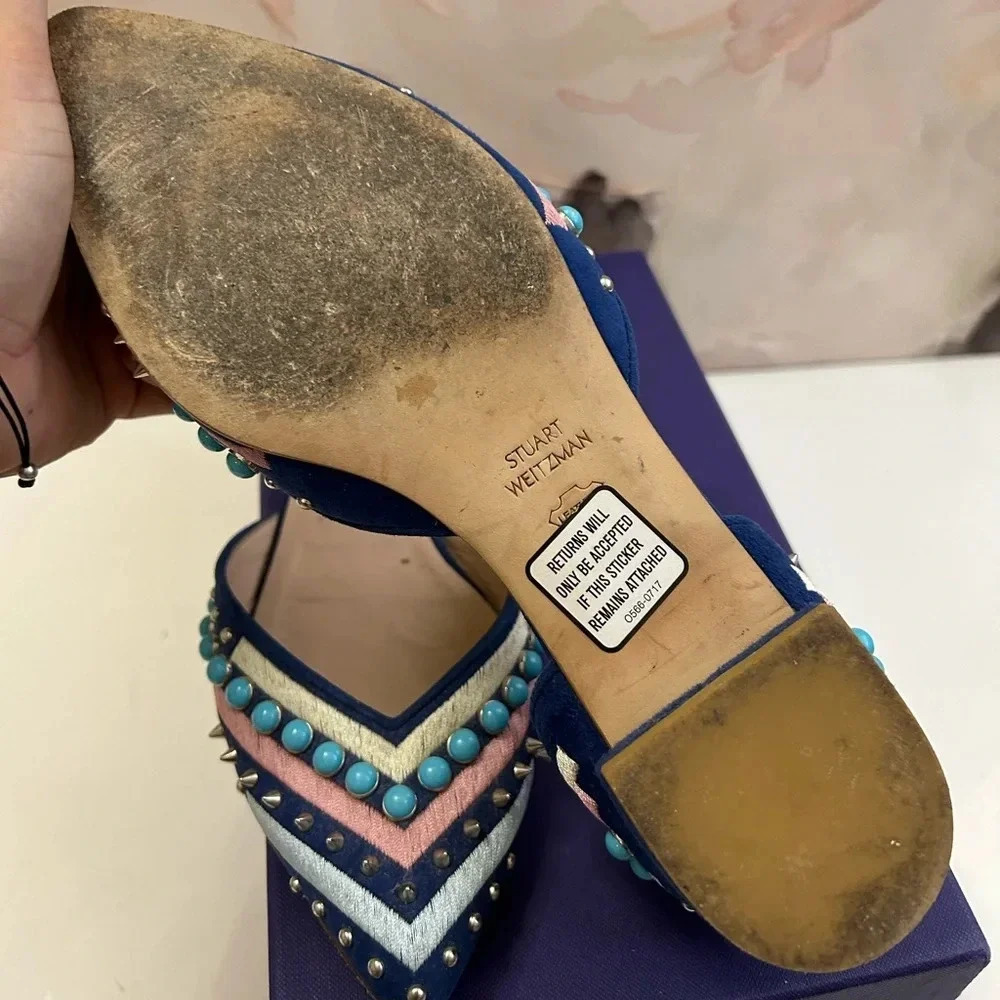 ! Stuart Weitzman Sugar Dots Flats Size 7 - image 4